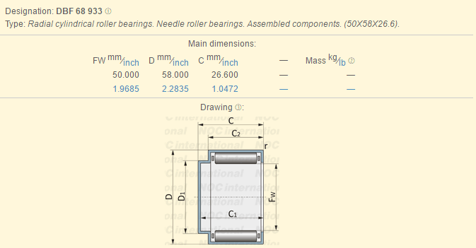 Non Standard DBF68933 Needle Roller Bearing Automobile Rear Axle Bearing For Peugeot 405