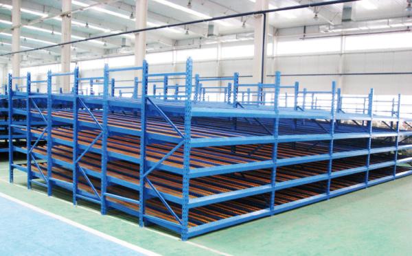 FIFO 2mm Coluna de cartão de rack de fluxo com faixa de aço decrescente