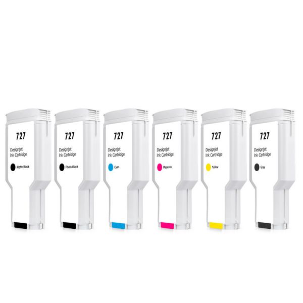 Betcolor 727 Re-Manufactured for Cartridge 6 Colors 300ml One Time Chip Dye & Pigment for Compatible with HP PT920 T1500 T2500