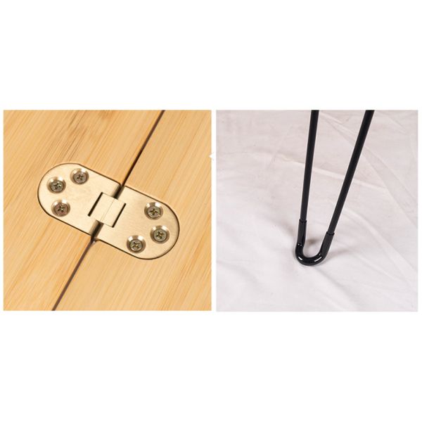 Park Outdoor Picnic Barbecue Bamboo Wooden Board Mdf Small Portable Folding Camping Table with Metal Leg