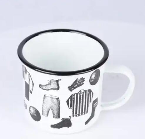 Flower Theme Metal Steel Camping Tin Tea Milk Coffee Enamel Mugs Custom Printed Featuring High Temperature Logo Printing