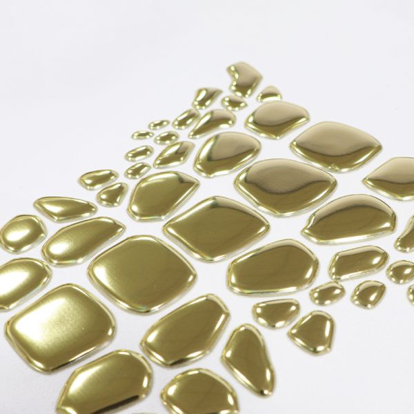 Factory Custom Metallic Gold TPU Heat Transfer Label - Irregular Shape Emblem for Luxury Apparel & Fashion Garments