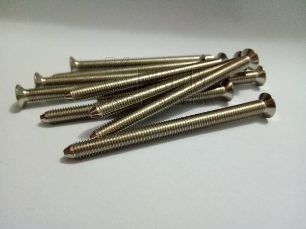 Countersunk phillips head screws in beam end chamfer machine screws nickel coating