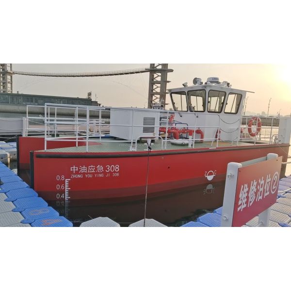 Custom Aluminum Alloy Boat 10m Surface Oil Recovery Work Boat for River / Sea