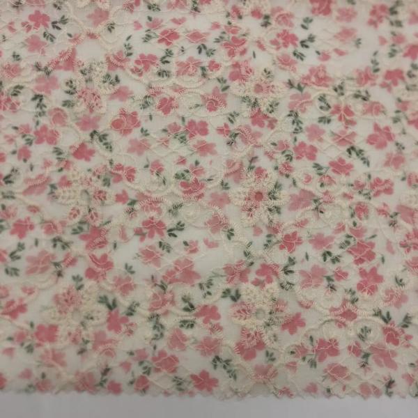 Printed Cotton Embroidery Fabric Textile Various Yarn Count Eco Friendly M04-LK011