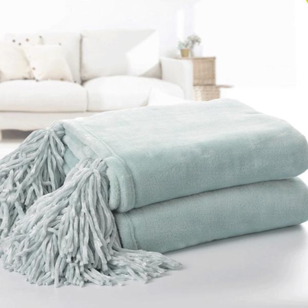 Solid Microfiber Fleece Bed Blanket Queen Size Winter Lightweight Bed Blankets