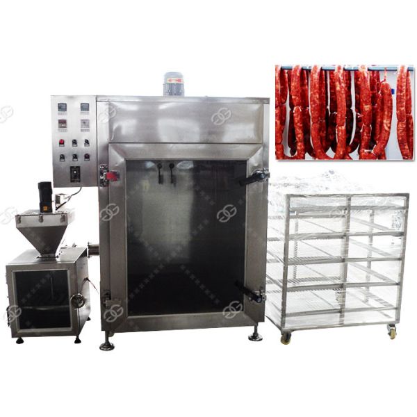 CE Passed Meat Sausage Smoking Machine Automatic Fish Smoke Oven 50KG / H