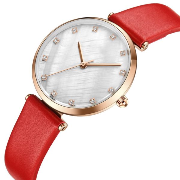 32mm Small Dial Women'S Quartz Watch Fashion Multicolor Leather Strap For Matching