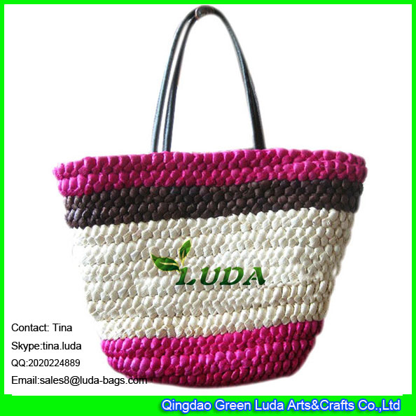 LUDA wholesale straw handbags large cornhusk women straw bags
