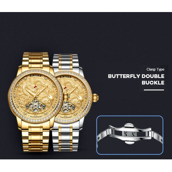 KINYUED Men Mechanical Watches Brand Luxury Men'S Automatic Tourbillon Wristwatches