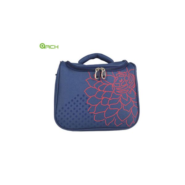 600D Printing Duffel Travel Vanity Cosmetic Bag with Top Carry Handle