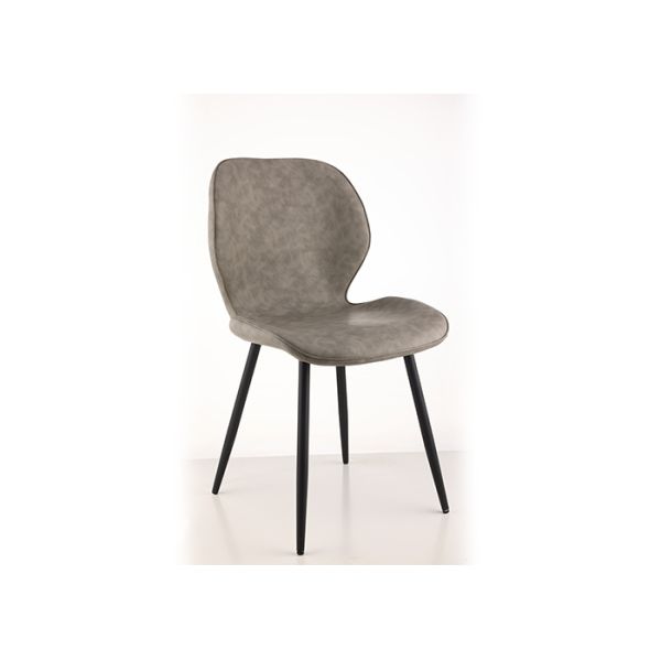 Wear-Resistant Stitching PU Dining Chairs Iron Legs Metal Base