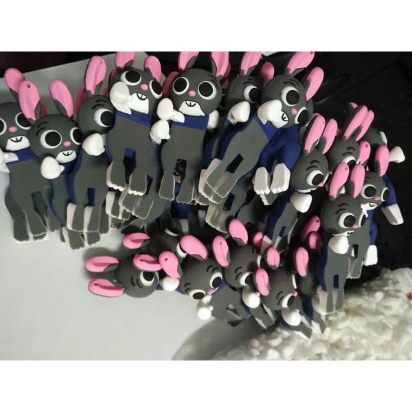 Cool Judy Rabbit Silicone Phone Cover With 3D Soft PVC Judy Charm Decoration, 2017 Best Seller