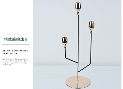 Anti Rust Nordic One Tier Gold Metal Candle Holders