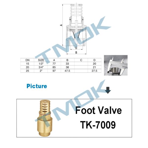 40mm 1.5 Inch Foot Valve