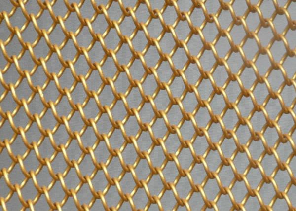 Cortina de malla metálica decorativa de aluminio de oro de 6 mm x 6 mm divisor de habitación personalizable
