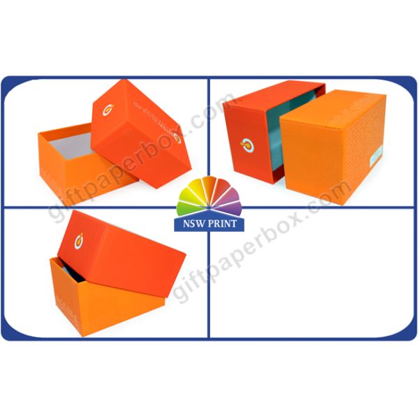 Fashion 2 Piece Full Color Printed Setup Boxes Jewelry Gift Box Orange