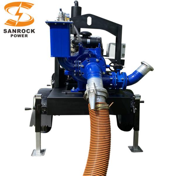 Sewage Mobile Water Pump Maximum Self Suction 8m Centrifugal Pumping System Diesel Motor Pump