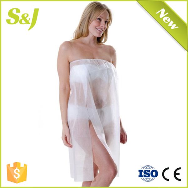 Disposable Nonwoven Kimonos Spa Wear Gown Salon Gown White Black Bathrobe Nylon / Cotton Medical Protective Clothing Class II