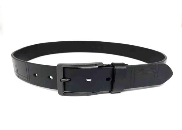 Embossed Alloy Pin Buckle 3.5cm Men Cow Leather Belt