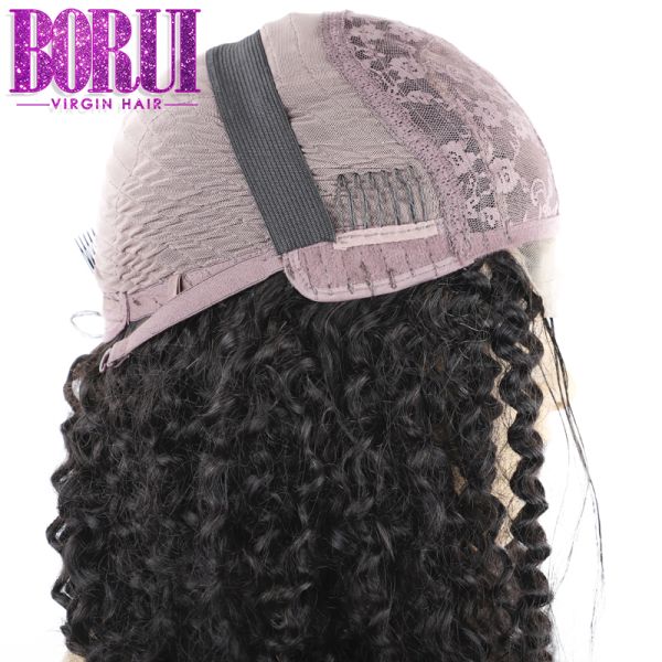 изготовленные на заказ парики шнурка 300-350г Пре общипали шнурок Кинкы курчавой мягкой ровной полной плотности прозрачный