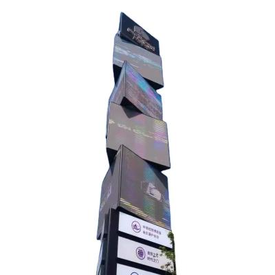 Shopping Sign Full Color LED Screen Display Publicidade Cube Screen Outdoor Rotate Profil de sinalização