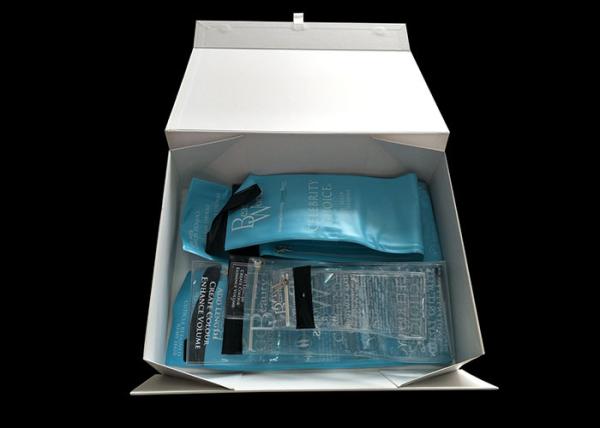 White Cardboard Folding Gift Boxes , Gift Box With Lid For Hair Extension Storage