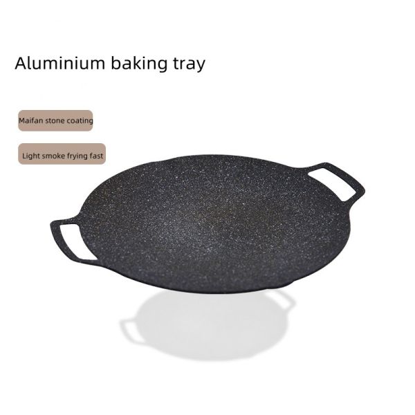 Maifan Stone Cast Iron BBQ Grill Pan Aluminum Die Casting 38*33cm