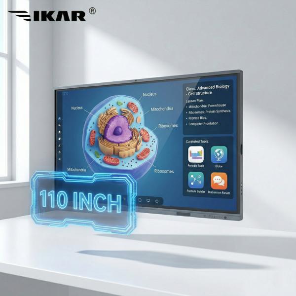 IKAR E5 110 4K UHD Interactive Whiteboard with 40-Point Infrared Multi-Touch and Blue-Light Protection Tempered Glass