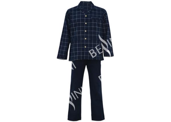 Flannel Printed Mens Luxury Sleepwear Anti Wrinkle Eco Friendly S - XXL Size