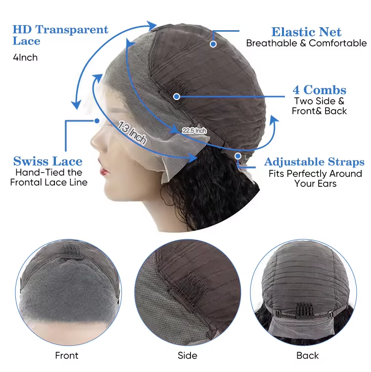New Arrival 100% Natural HD Transparent Lace Braids Frontal Closure 13x6 Remy Hair Indian Woman Toupee Piece Braids