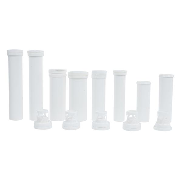 6 Colors Print Custom Logo White PP Effervescent Tablet Container with Desiccant Cap