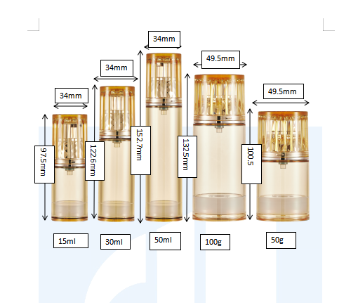 AS Collar 20lm 30ml 50lm Airless Pump Spray Bottle for Sunscreen and Vacuum Cream Pump Bottle in Cosmetic Packaging