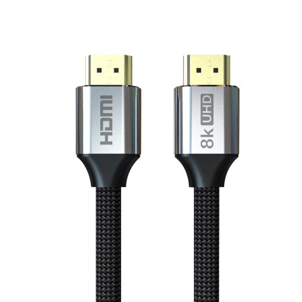 Cor preta trançada do cabo 6ft de 60Hz 48Gbps 30AWG 8K HDMI