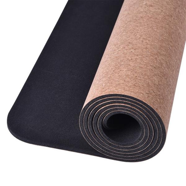 2020 New Cork Material Yoga Mat, Non-Slip Yoga mat, Natural Wood color, Thermal transfer printing, Natural rubber base
