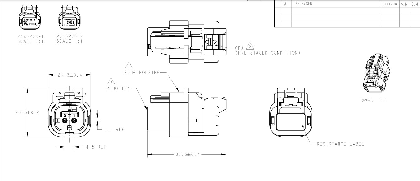 2040278-2 автомобильные соединители ЗАТЫКАЮТ ASSY УПЛОТНЕНИЕ 16 120 AMP СОПРОТИВЛЯЕТСЯ ШТЕПСЕЛЬНОЙ ВИЛКЕ