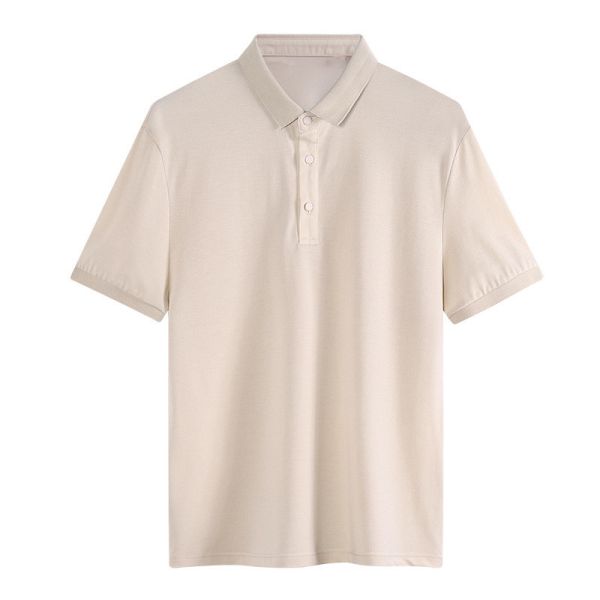 Lapel Collar Males Solid Color Rugby Shirts 180gsm Ice Thread Plus Size Polo Shirt