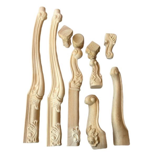 Solid Wood Furniture Feet for Table Sofa Couch Chair Unfinished Carved Hardwood Legs