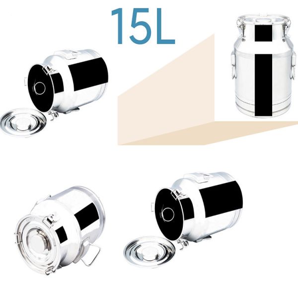 SUS201 20L Stainless Steel Milk Can 0.8mm Thickness Steel Buckets With Lid
