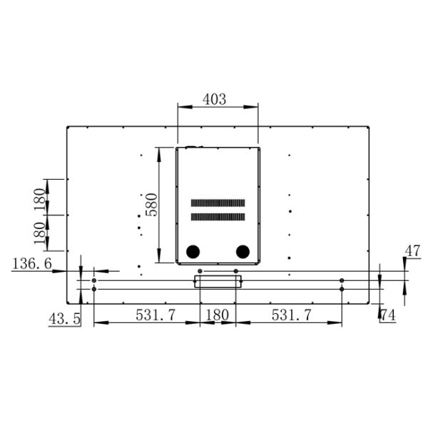 65 inch Portable PC Panel Mount Monitor for Industrial Application