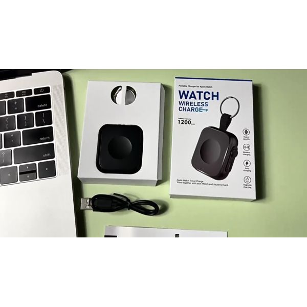 Mini Watch Cordless Power Bank Wireless 1500mAh Magnetic PD Portable Keychain Charger