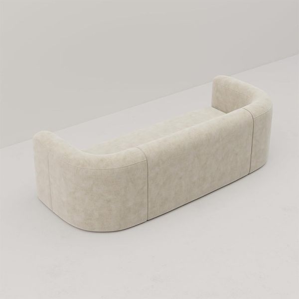 Nordic Design Three Seat Fabric Frame Tufted Eco-Friendly Space-Saving Sofa Living Room