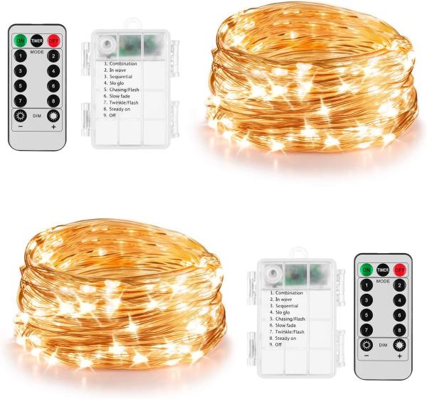 Led Christmas Decor Battery Operated String Lights With Remote Timer Waterproof
