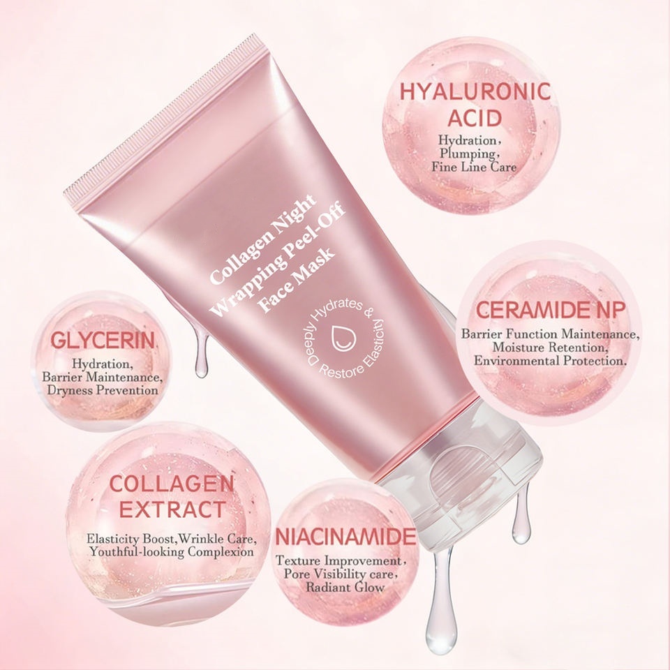 OEM ODM brand customized collagen overnight package peeling Korean version peeling facial mask skin care luminous firming facial mask