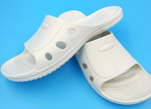 White Pvc Spu Cleanroom Anti Static Slippers DLX 9102B