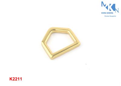 18mm Inner Size Square Metal Ring , Housetop Shape D Metal Rings For Bags