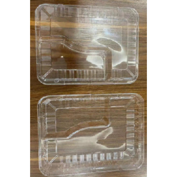 PS Clear 262 * 205 * 28 mm Disposable Food Packaging 4-Compartment Bento Box Lid, Low MOQ