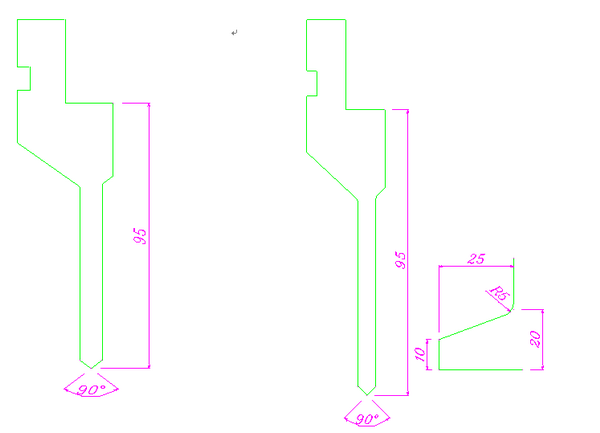 2mm Stainless Steel Bending Mould Customized 3100mm Length CNC Press Brake Tooling
