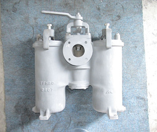 JIS F7208 Marine Cast Iron Duplex Oil Strainer JIS F7208 H Type for Korea market