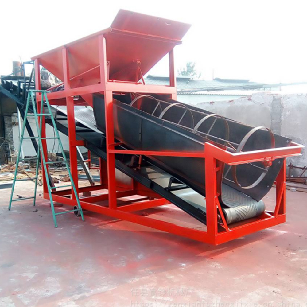 Custom-made High Efficiency Stainless Steel Drum-Type Rotary Screen Sand Washer with Belt Conveyor